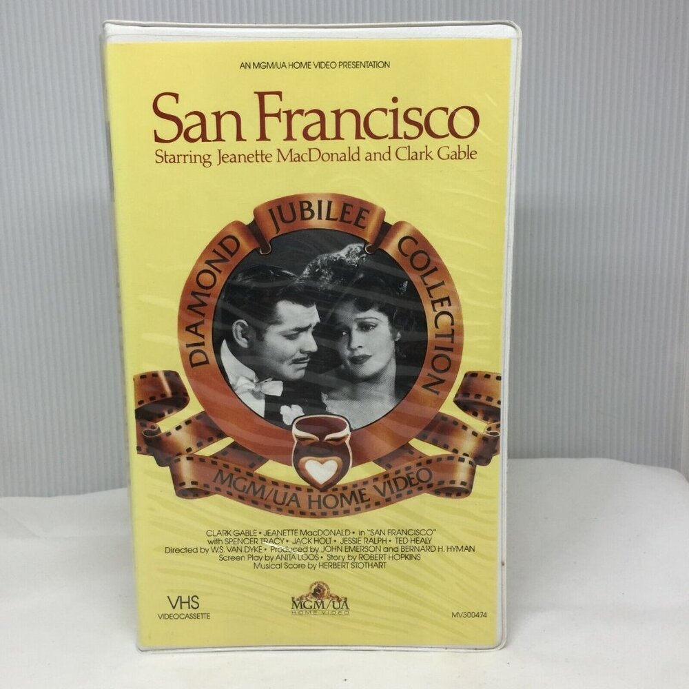 VHS San Francisco Diamond Jubilee Collection Jeanette MacDonald Gable Clam Shell
